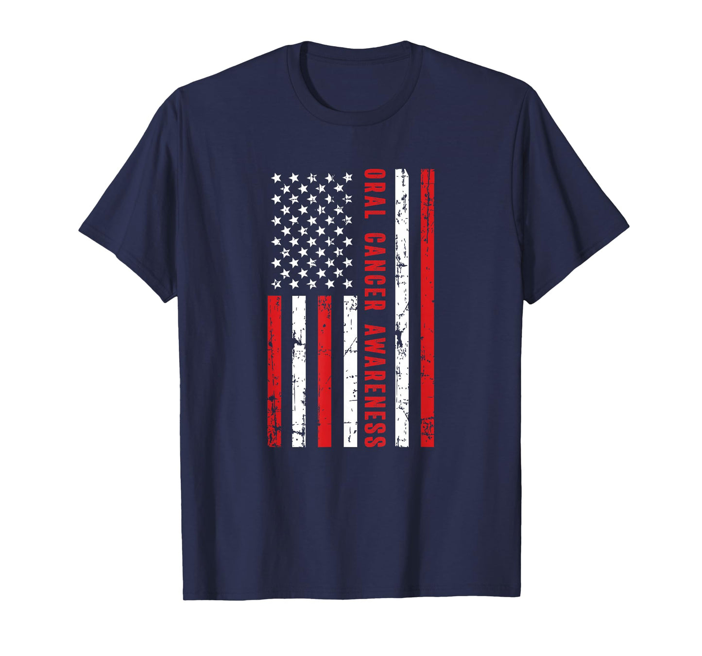 American Flag Oral Cancer Awareness Month April T-Shirt