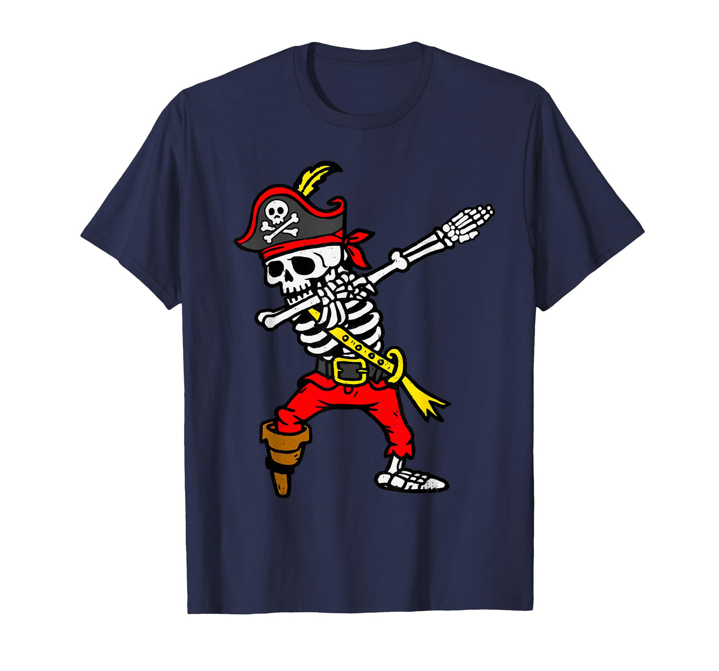 Dabbing Skeleton Pirate Halloween Dab Costume Boys Teen Kids T-Shirt