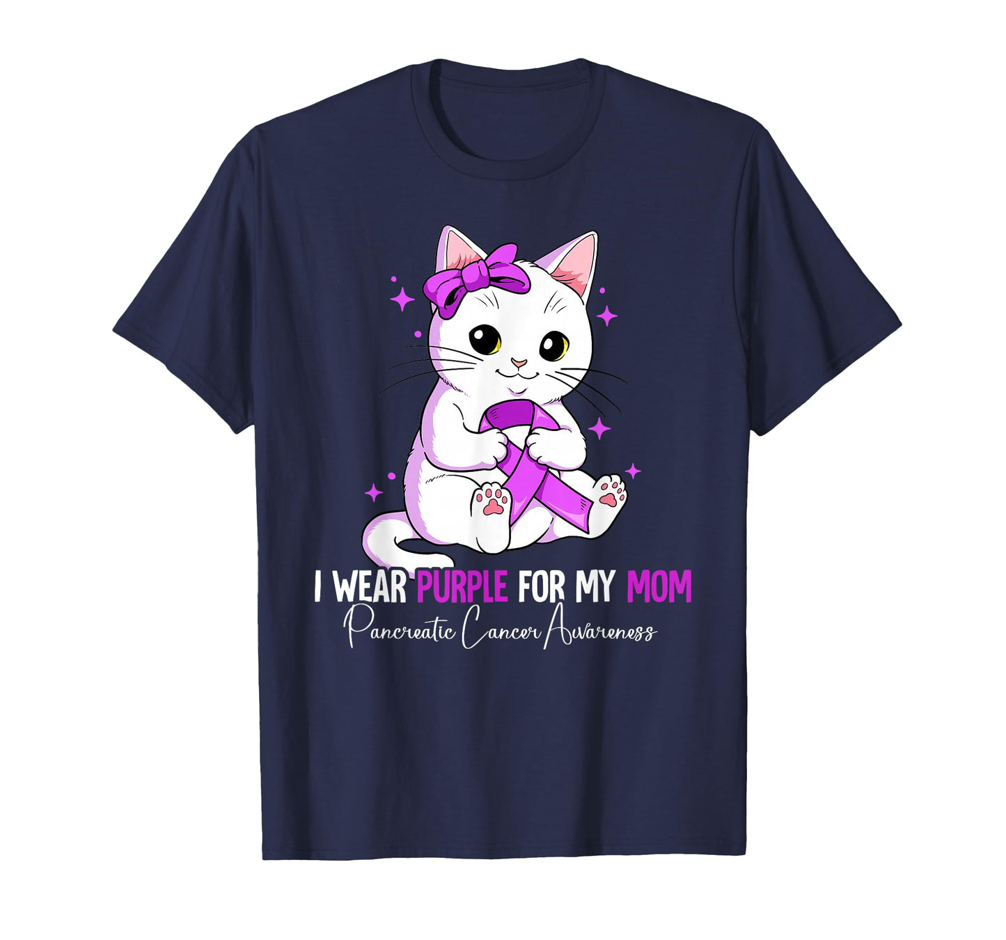 I Wear Purple For My Mom Pancreatic Cancer Awareness T-Shirt