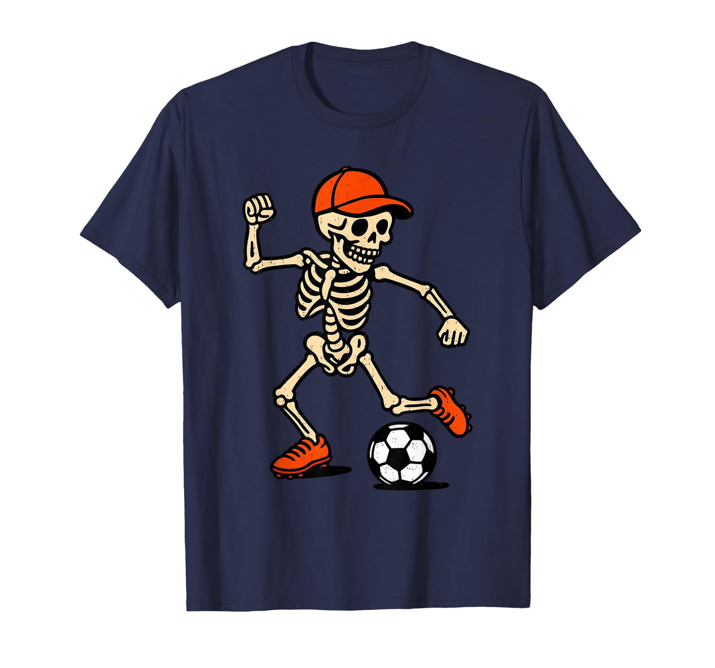 Skeleton Soccer Halloween Costume Spooky Sport Player T-Shirt