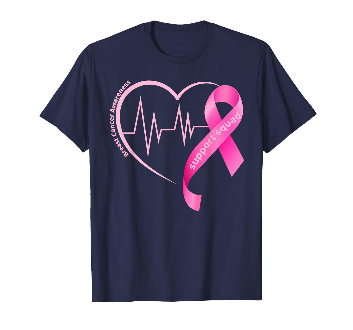 Support Squad Breast Cancer Awareness Pink Ribbon Team T-Shirt
