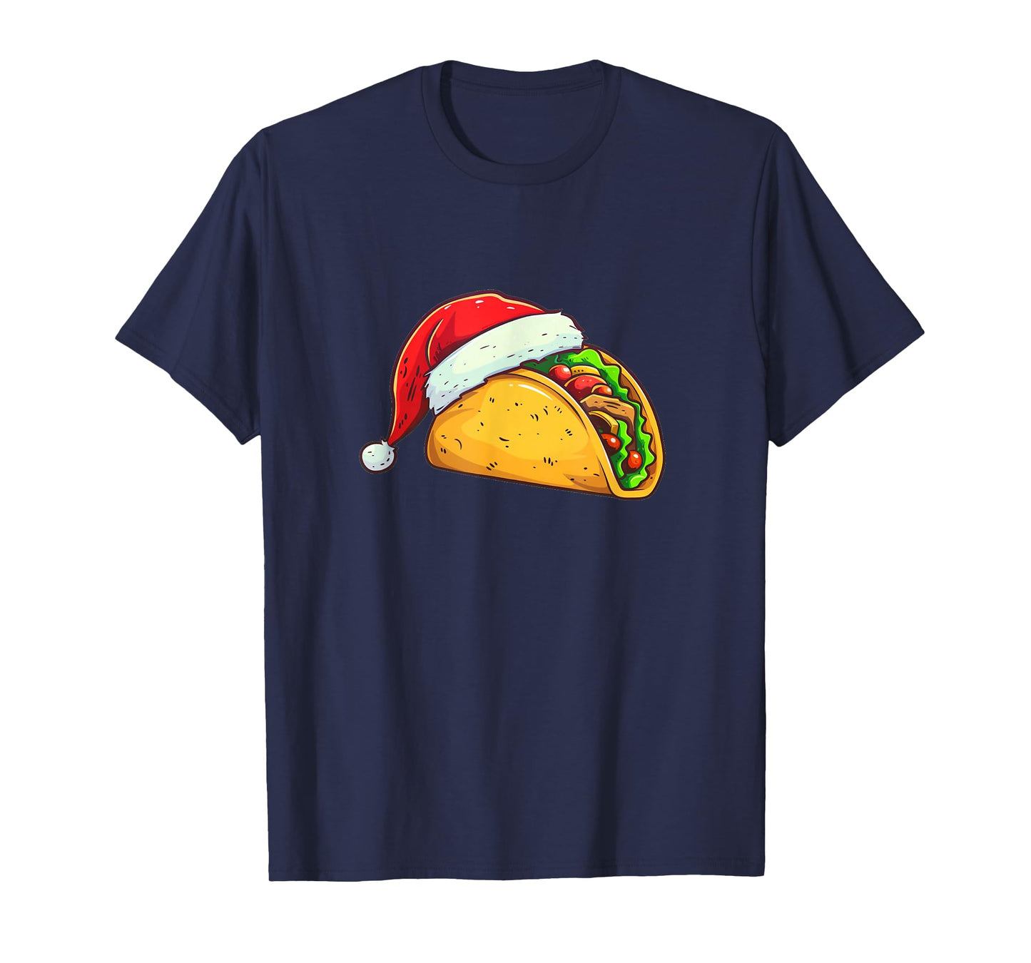 Christmas Hat and Funny Taco Costume T-Shirt