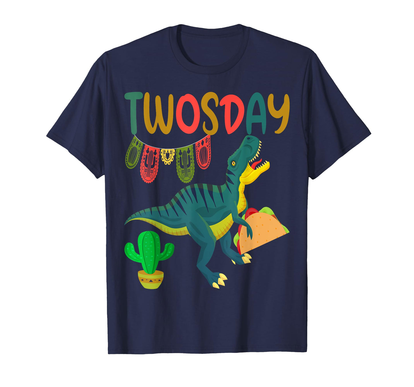 Taco Twosday Toddler Dinosaur 2nd Birthday Cinco De Mayo T-Shirt