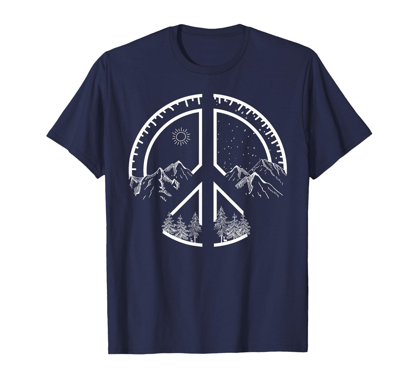 Four Seasons Peace Sign Outdoor Adventure Hippie Retro 60s T-Shirt