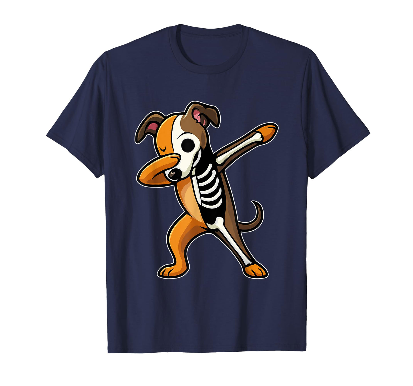Dabbing Whippet Half Skeleton Halloween Costume Owner Lover T-Shirt