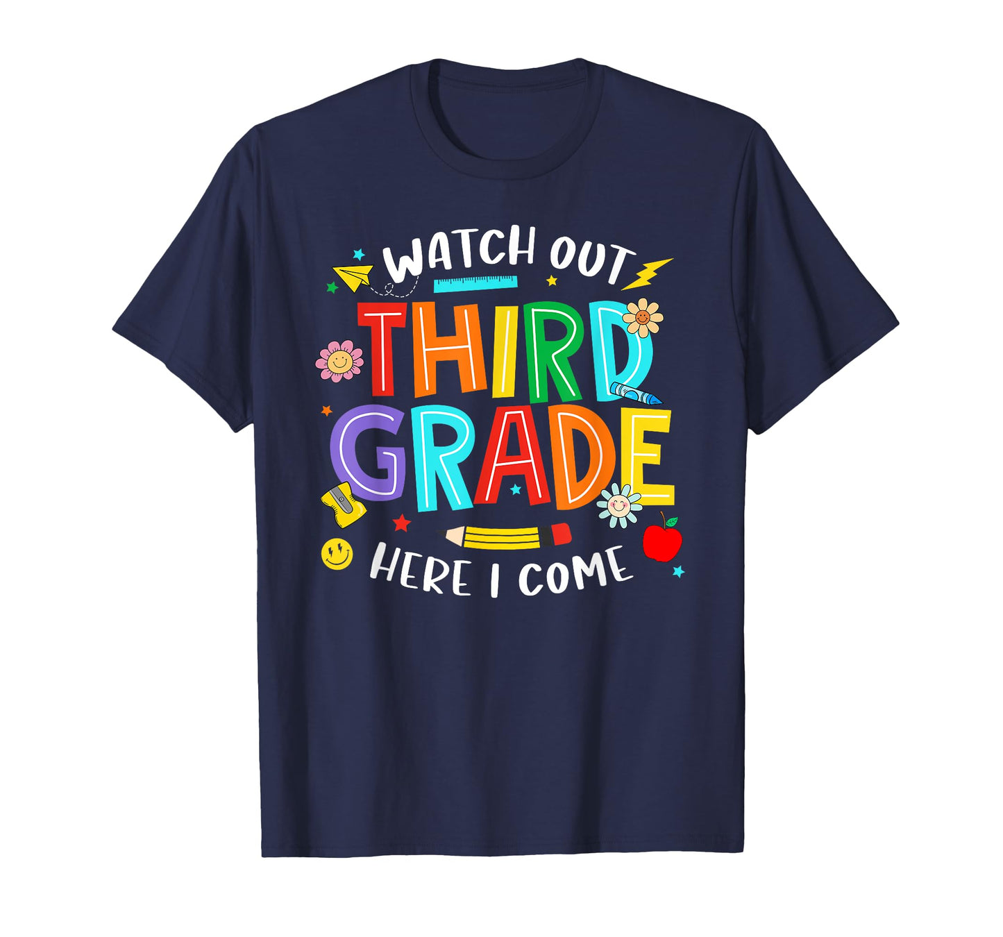 Watch Out Third Grade Here I Come 3rd Grade Back To School T-Shirt