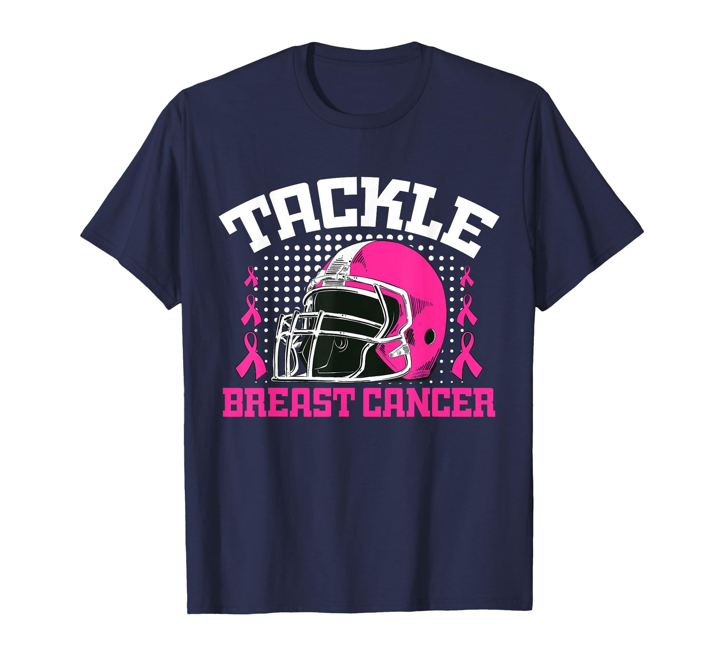 Tackle Football Breast Cancer Awareness Pink Ribbon Boys Kid T-Shirt
