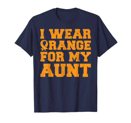 Orange For My Aunt Leukemia Awareness Cancer Niece Gift T-Shirt