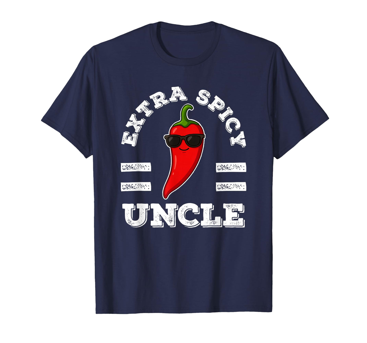 Extra Spicy Uncle for Men Foodie Humor Hot Chili Pepper Pun T-Shirt