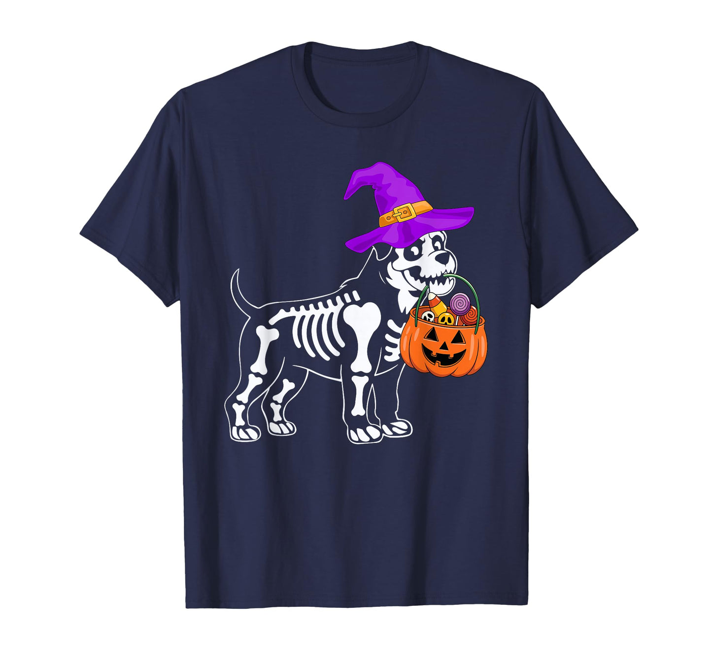 Rottweiler Dog Halloween Spooky Skeleton Trick or Treat T-Shirt