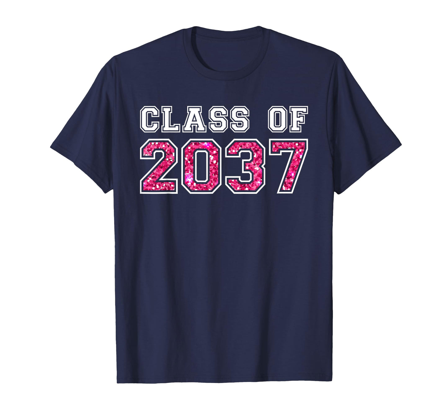 Pink Class Of 2037 Grow With Me Pre-k 12th Grade Kids Girls T-Shirt