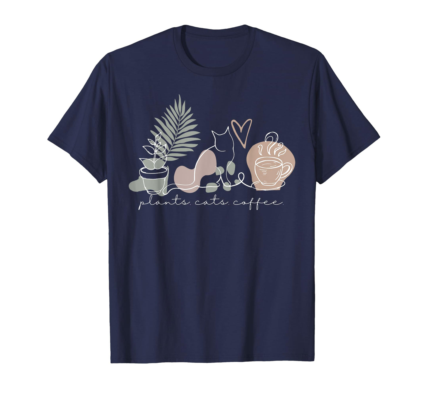 Plants Cats Coffee Cat Lover Gardening Succulent Plants T-Shirt for Men Women