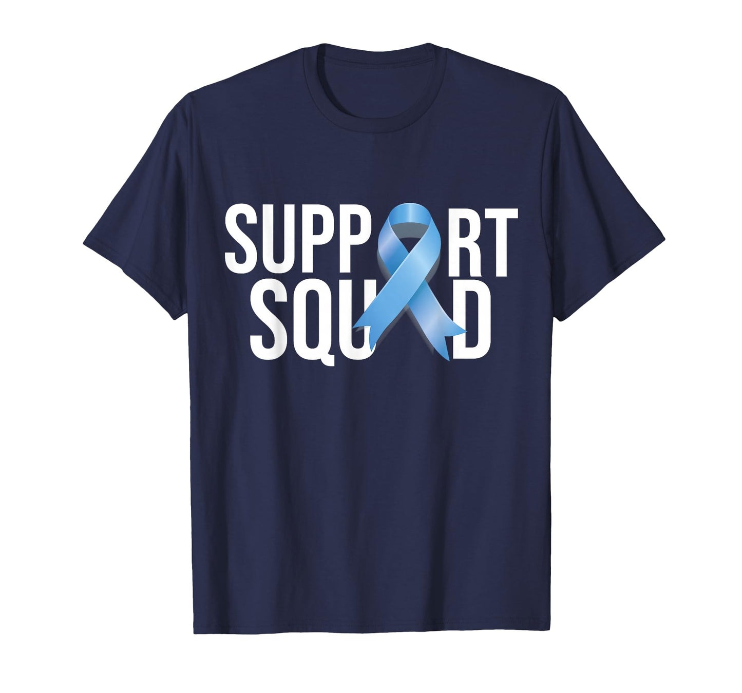 Support Squat Prostate Cancer Awareness Blue Ribbon Survivor T-Shirt