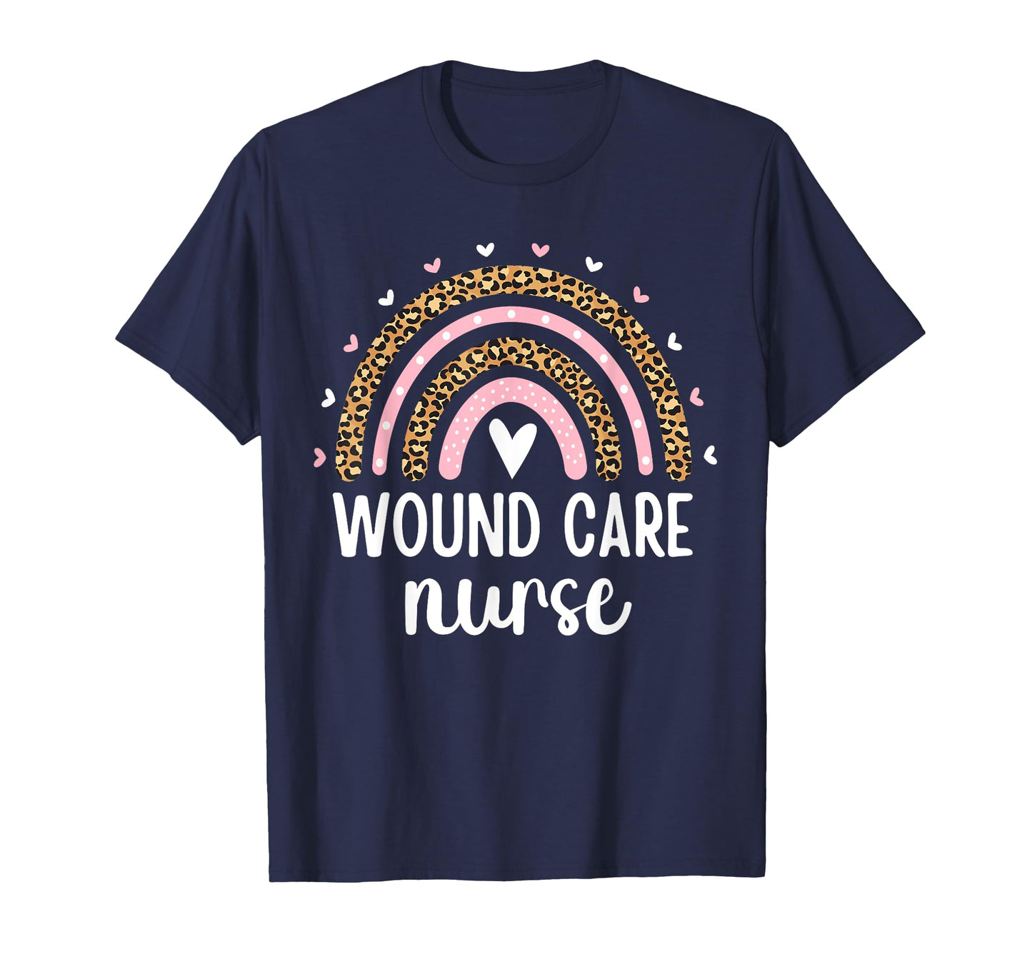 Wound Care Nurse Nursing Leopard Rainbow Wound Ostomy Nurse T-Shirt