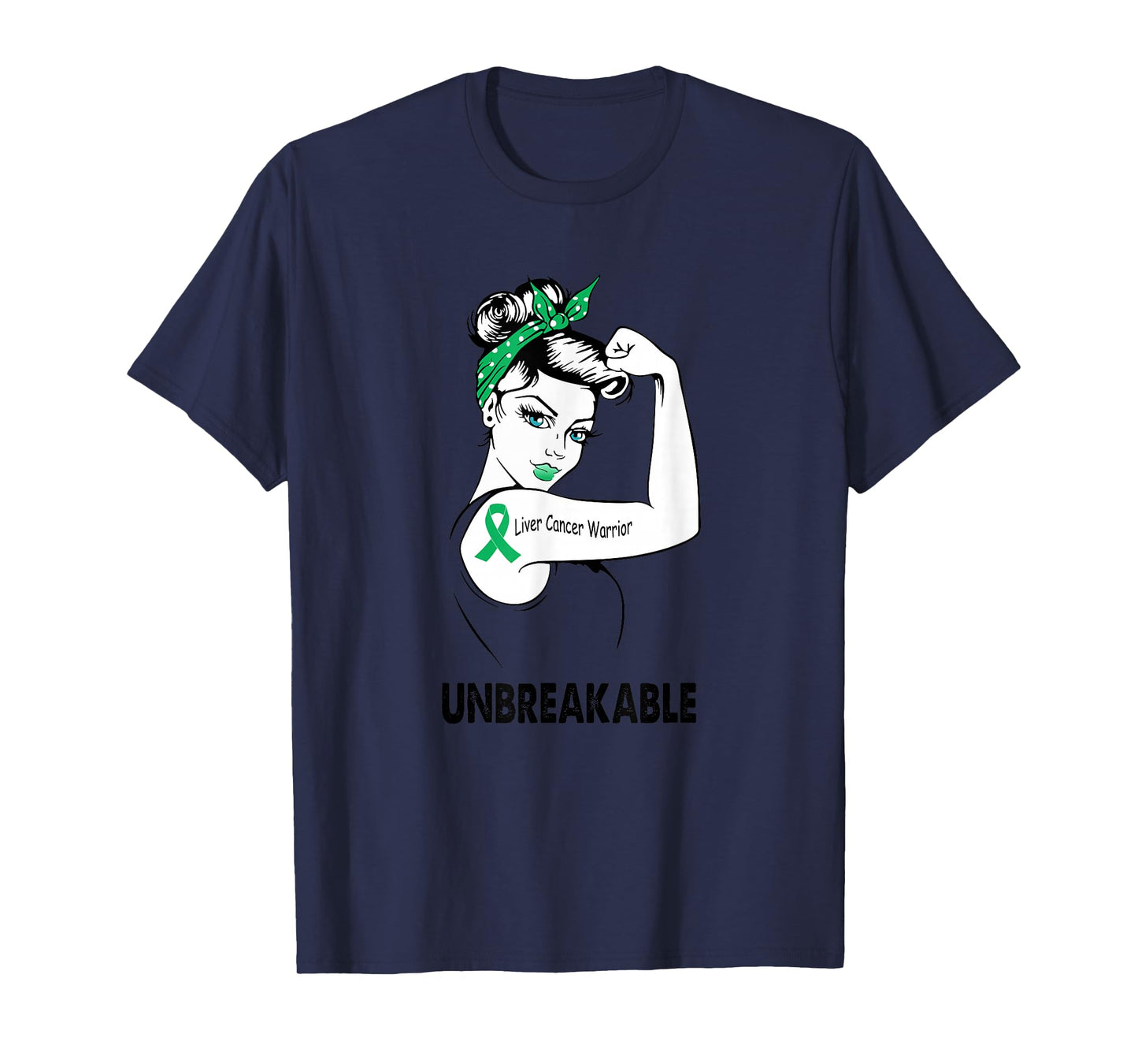 Liver Cancer Warrior Unbreakable Gift Awareness T-Shirt