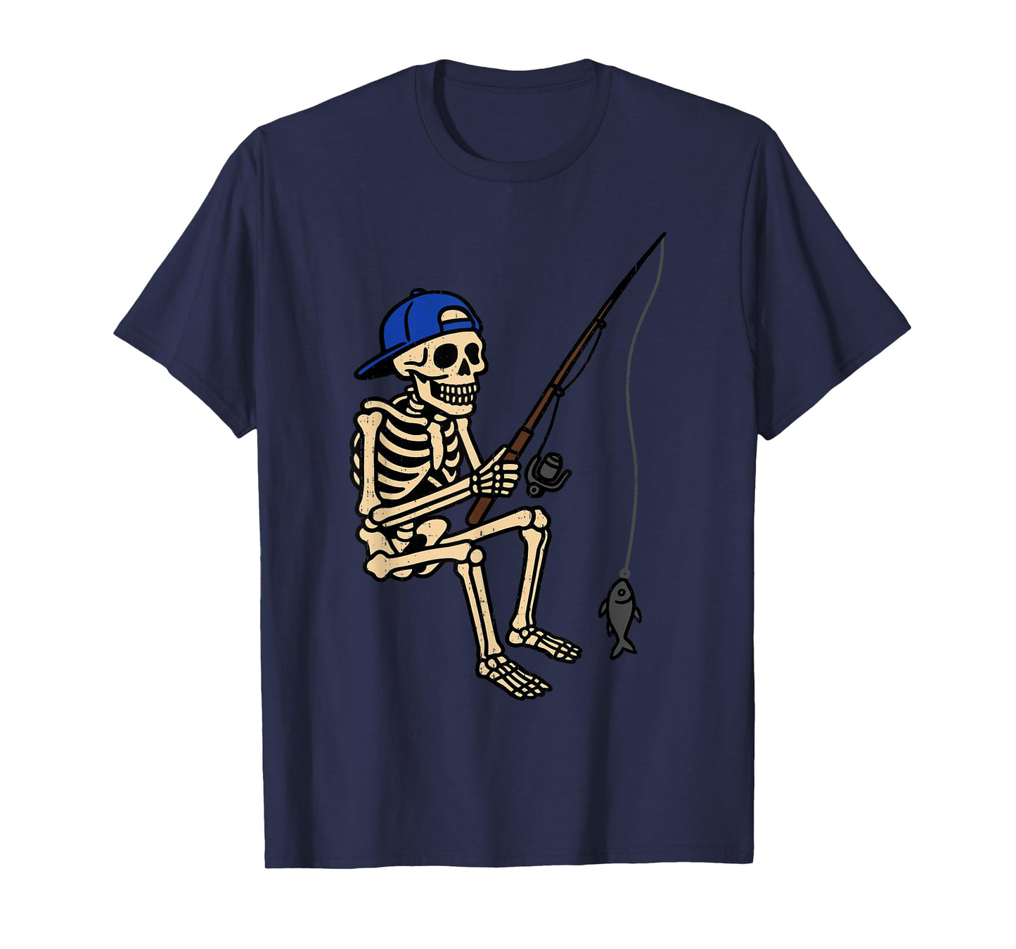 Skeleton Fishing Halloween Costume Spooky Fisherman Anglers T-Shirt