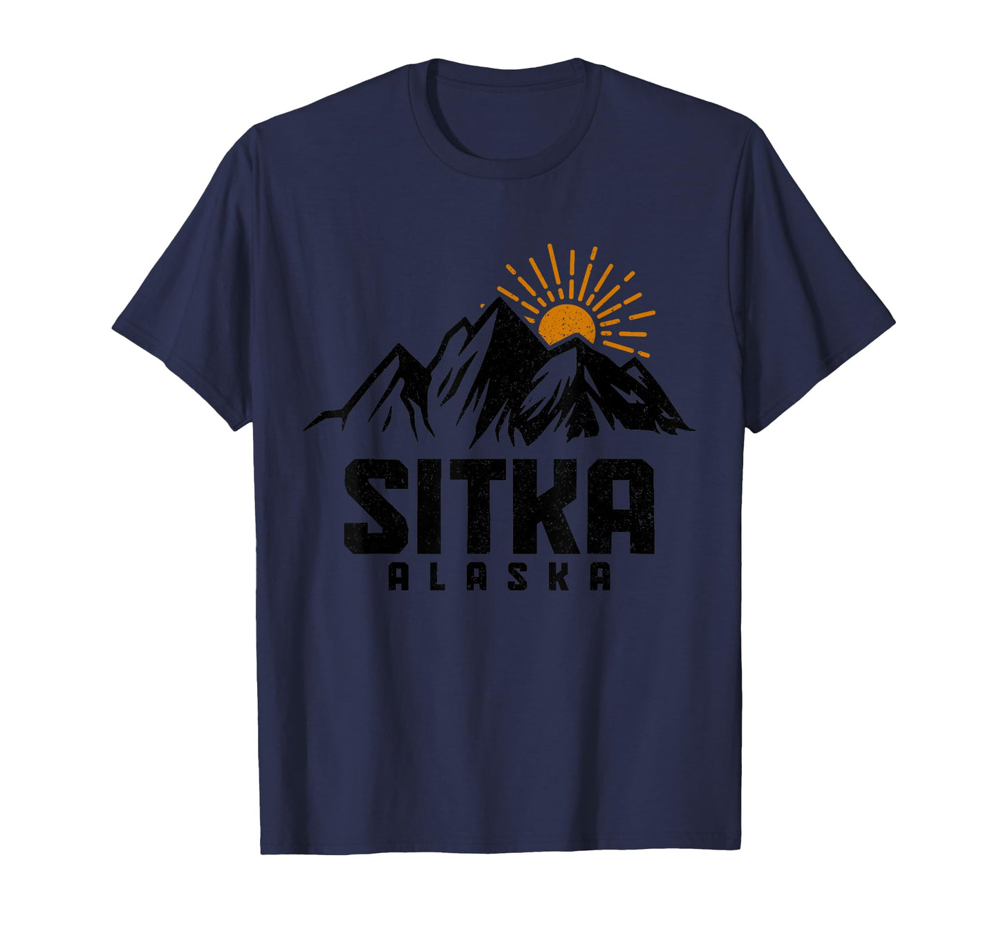 Sitka Alaska Vintage Mountains Sunset Hiking Nature T-Shirt