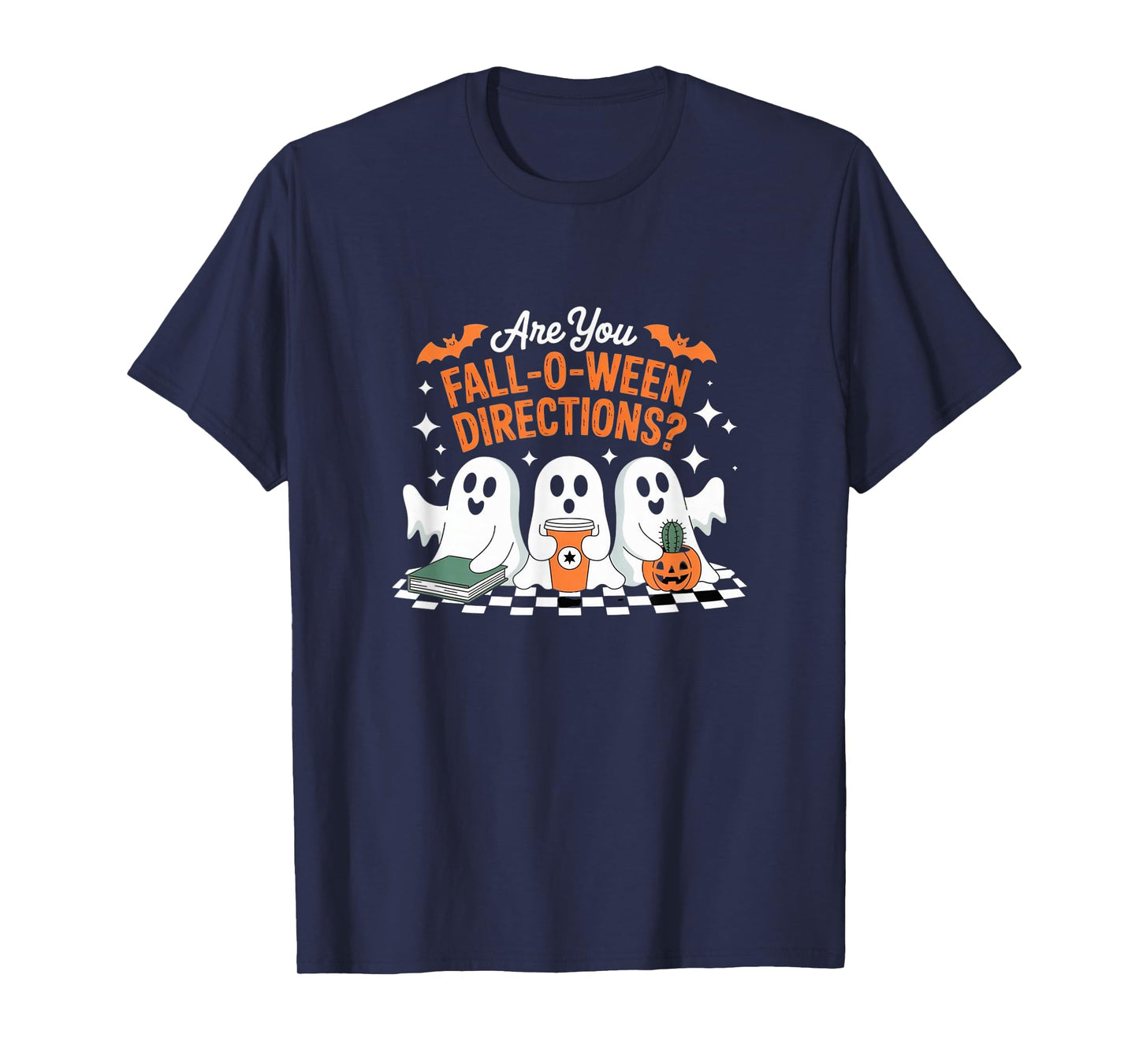 are You Fall-O-Ween Directions? - Funny 3 Ghost Halloween T-Shirt