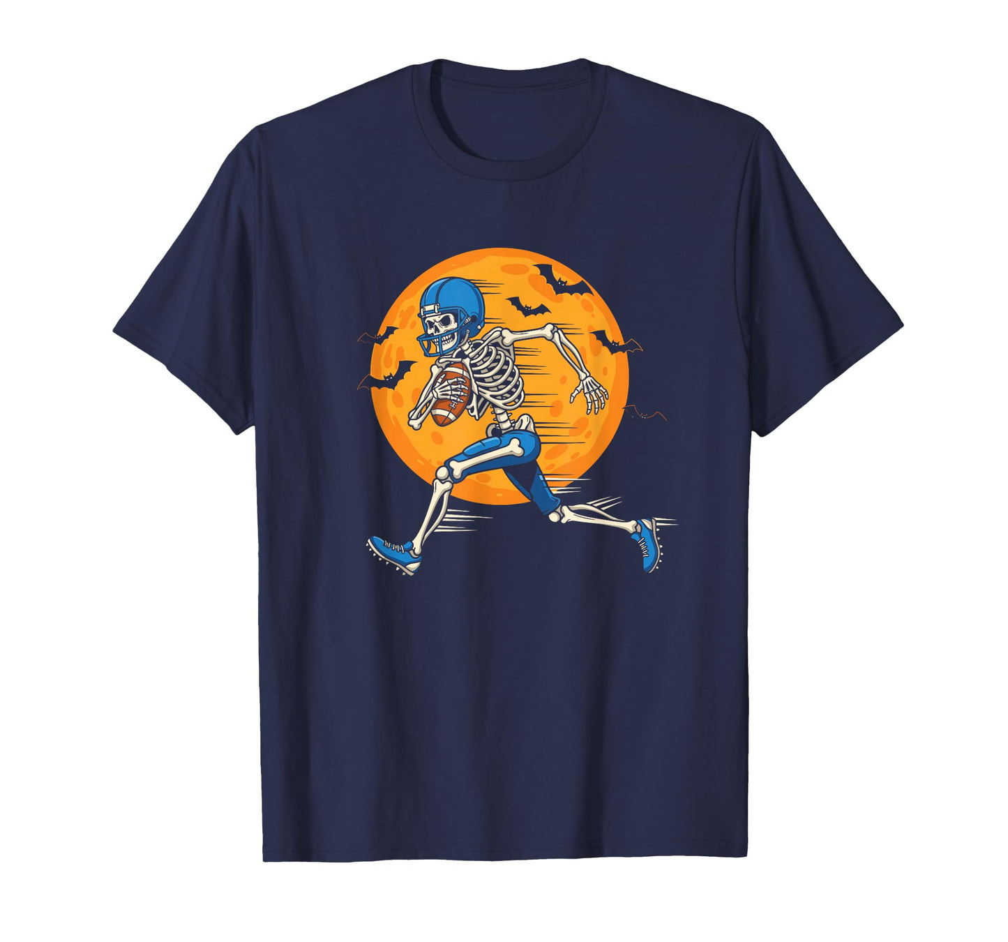 Skeleton Football Player Spooky Halloween Sports Outfit T-Shirt