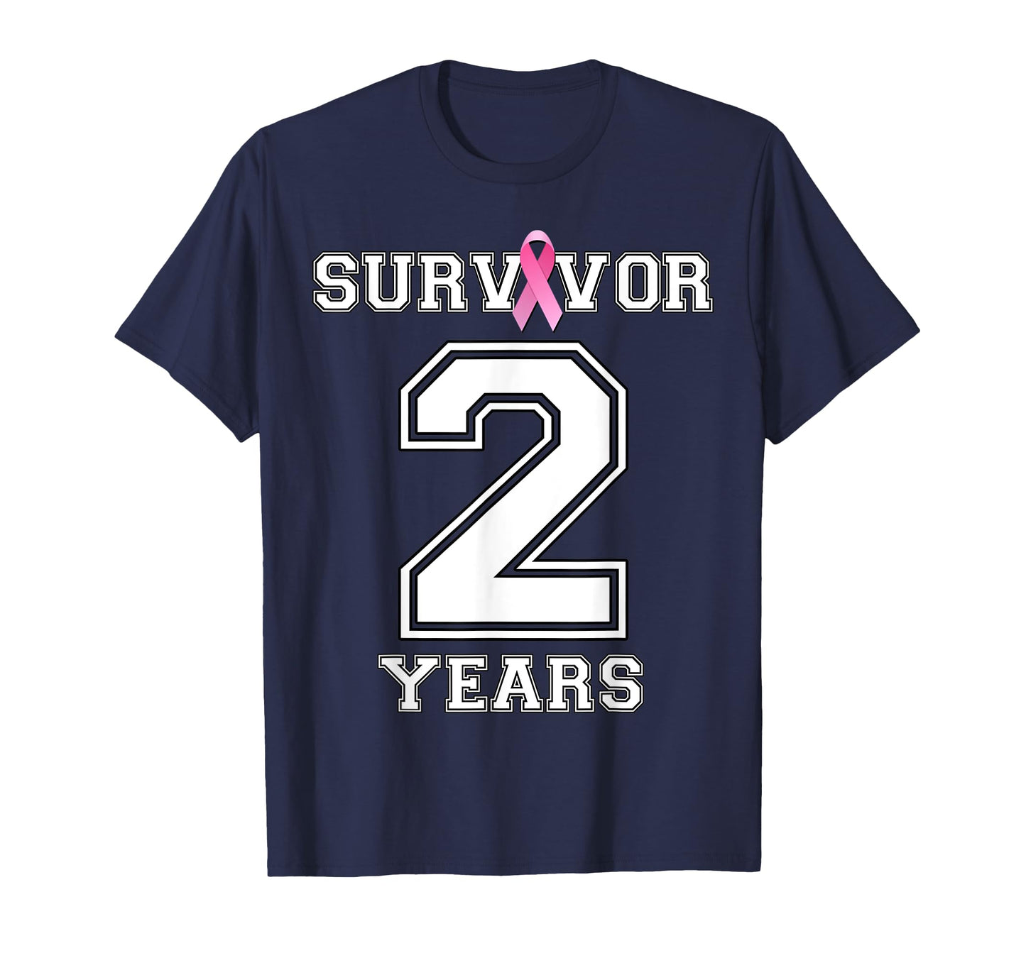 2 Years Breast Cancer Survivor Gifts For Women Pink Ribbon T-Shirt