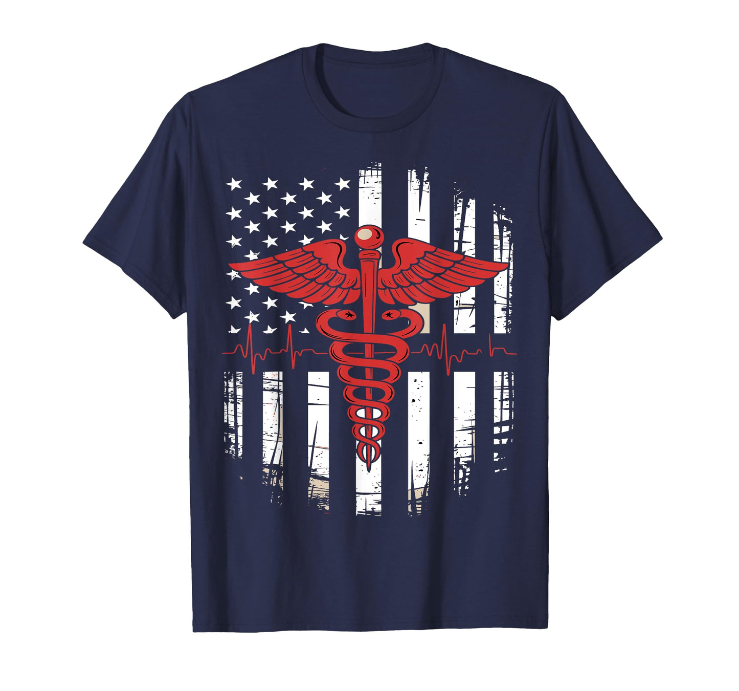 Thin Red Line USA Flag Nurse T-Shirt