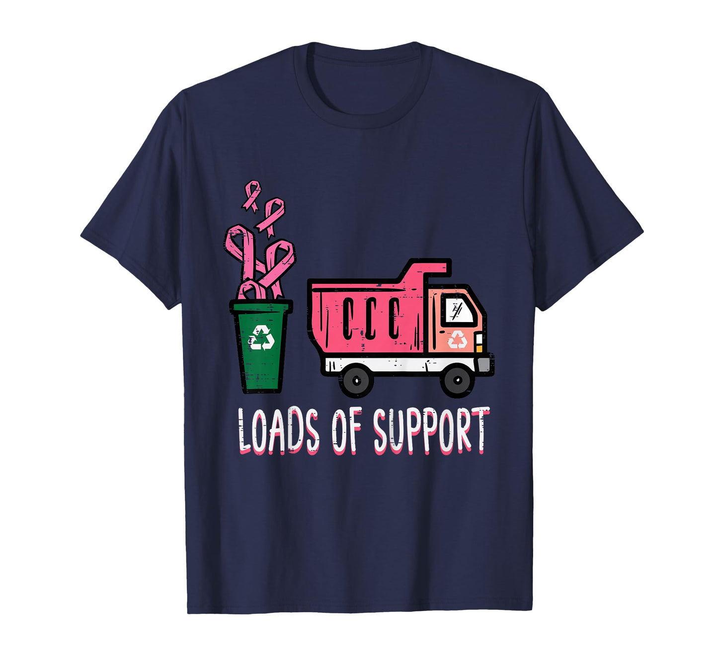 Kids Support Dumptruck Cute Breast Cancer Awareness Toddler Boys T-Shirt