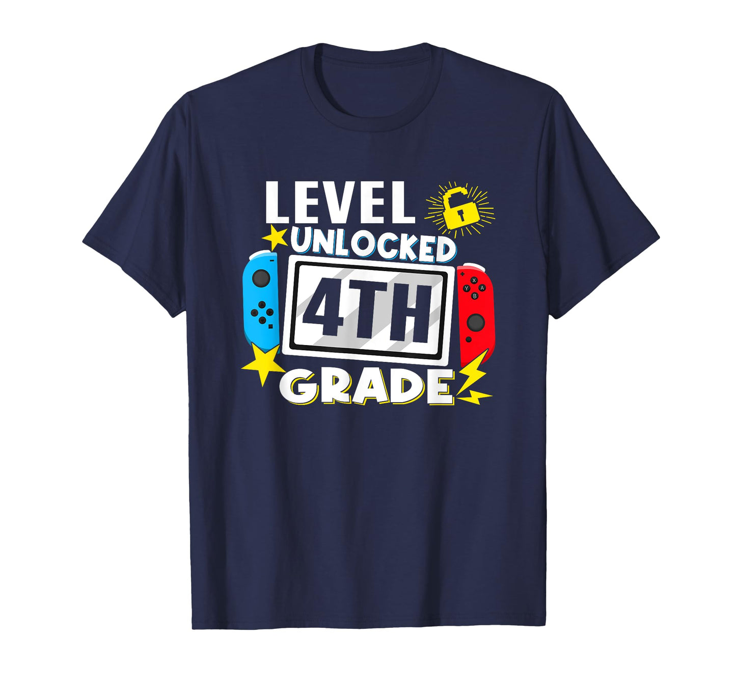 First Day Of 4th Grade Level Unlocked Game Back To School T-Shirt