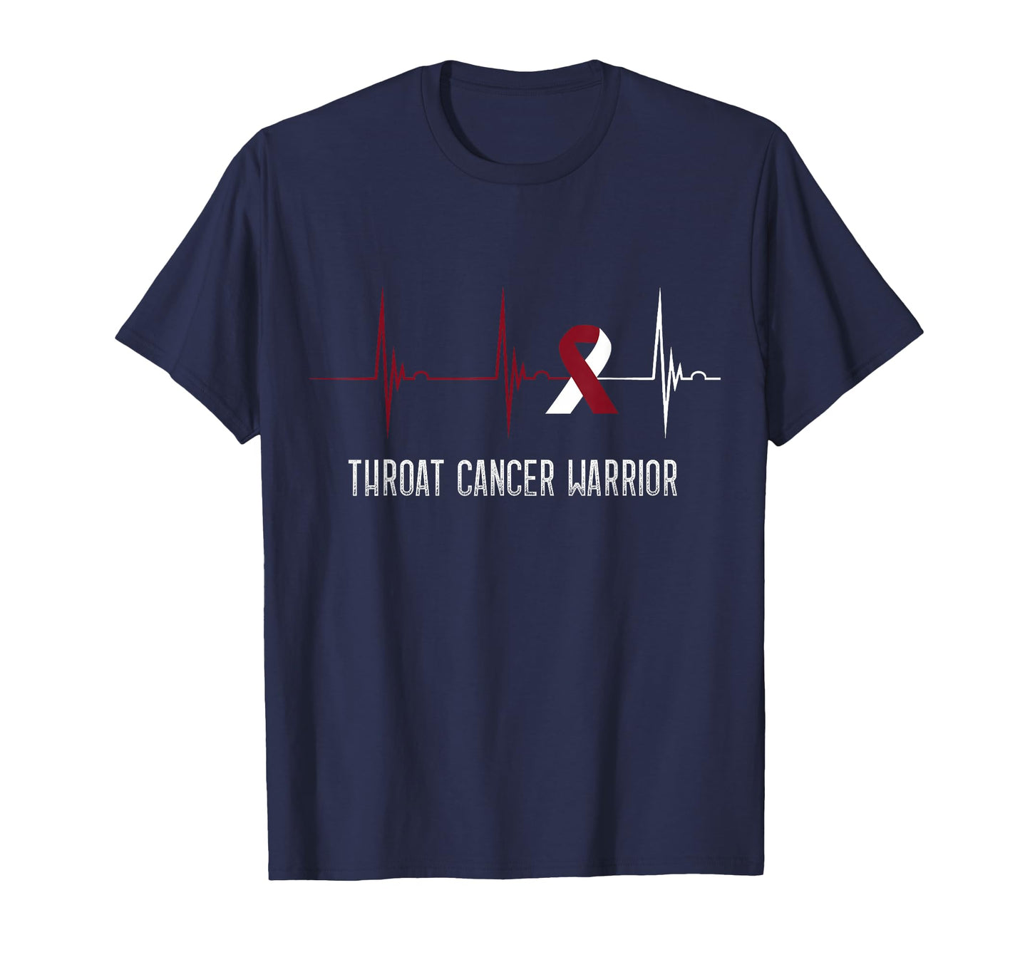 Throat Cancer Warrior Heartbeat EKG Pulse Throat Cancer T-Shirt