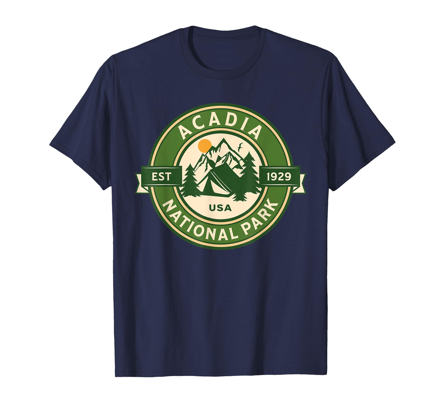 Acadia National Park Maine Hike Camp Outdoors Retro T-Shirt