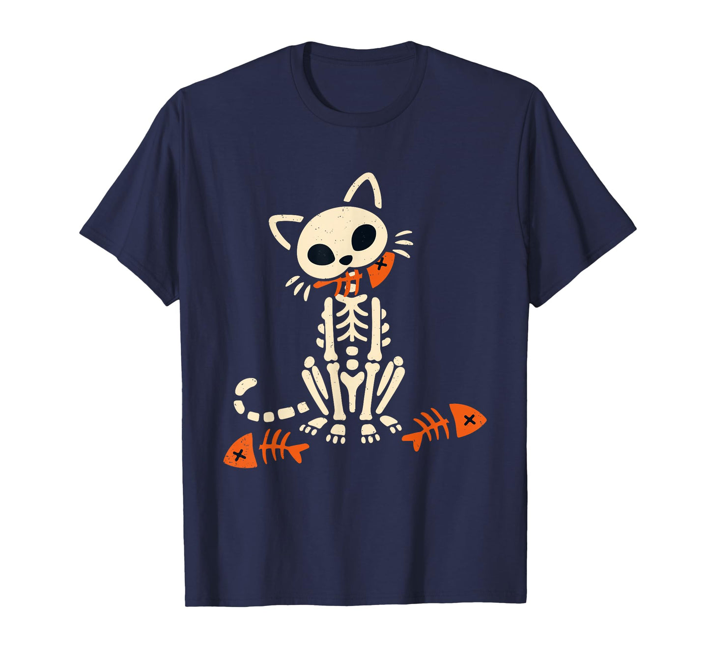 Cat Skeleton Halloween Kitten Lover Feline Spooky Season T-Shirt