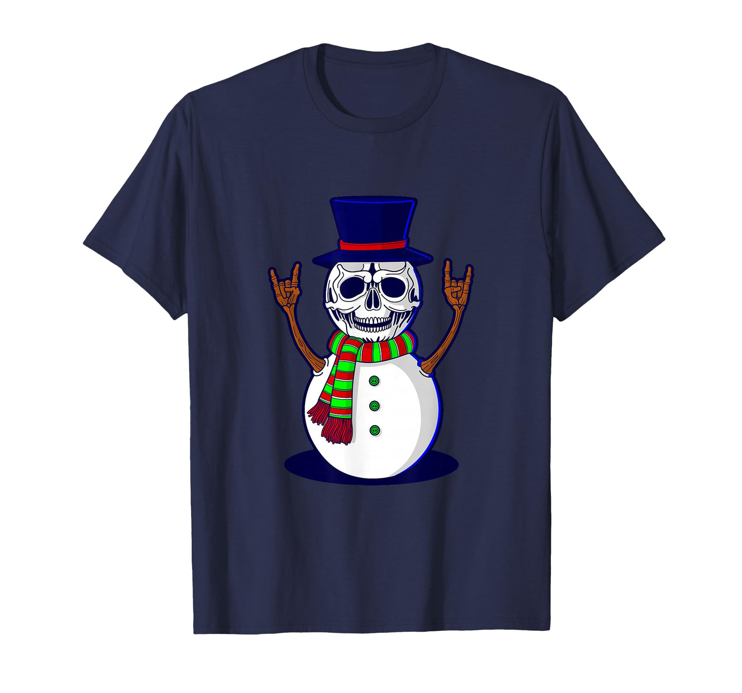 Gothic Christmas Skeleton Snowman gothmas spookmas Skull T-Shirt