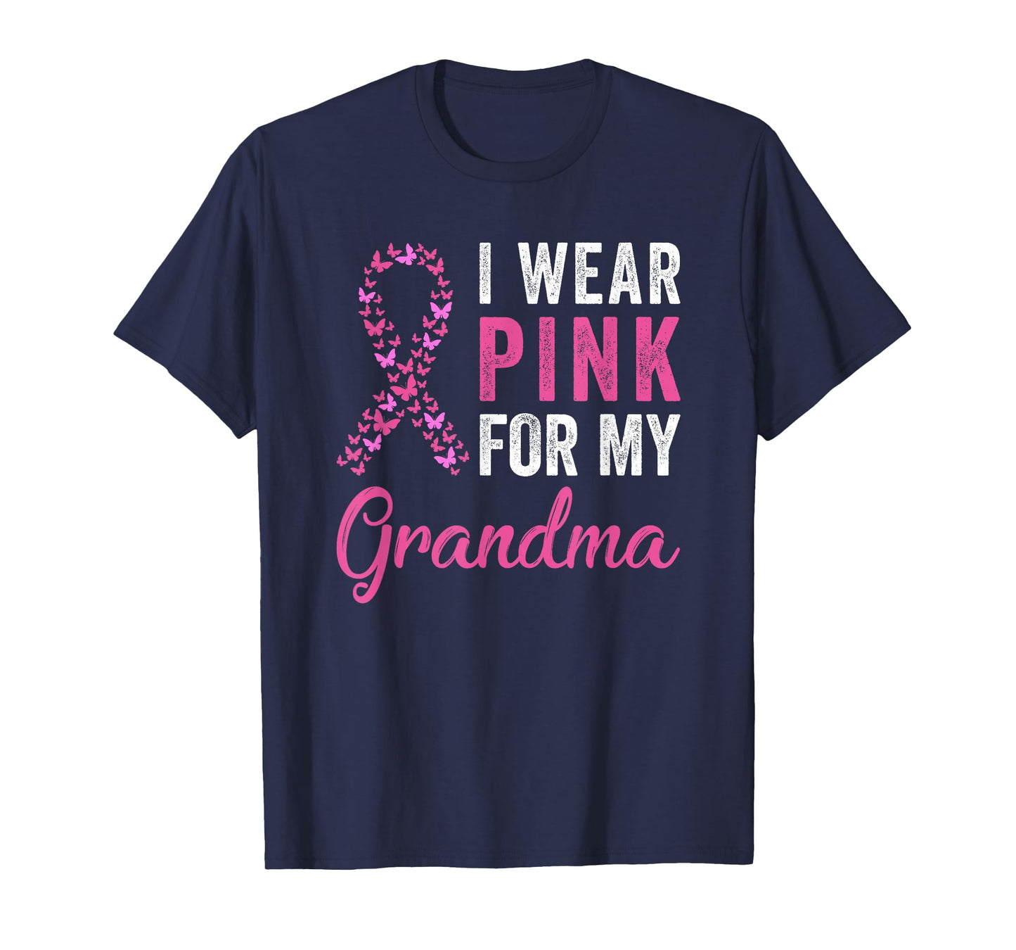 I Wear Pink For My Grandma Ribbon Breast Cancer Support T-Shirt