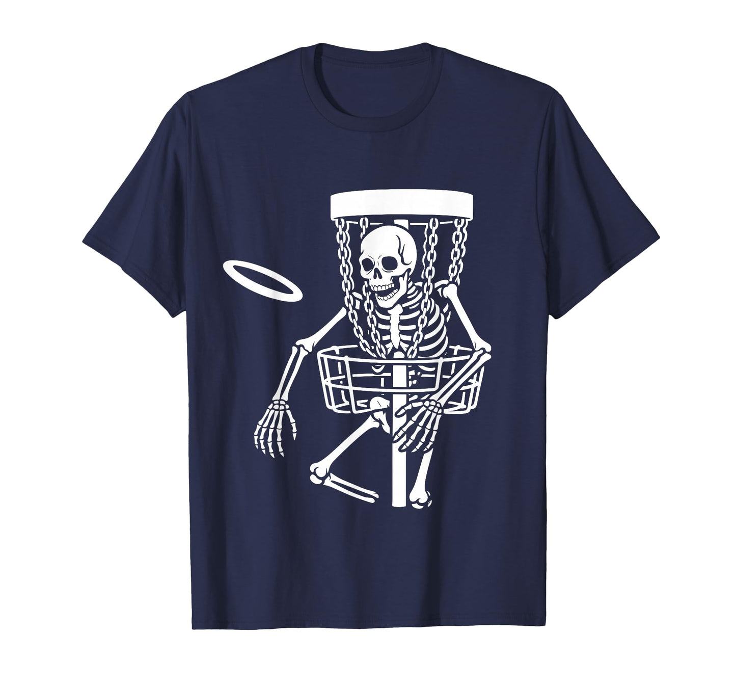 Spooky Disc Golfing Skeleton Halloween Disc Golf Lovers T-Shirt