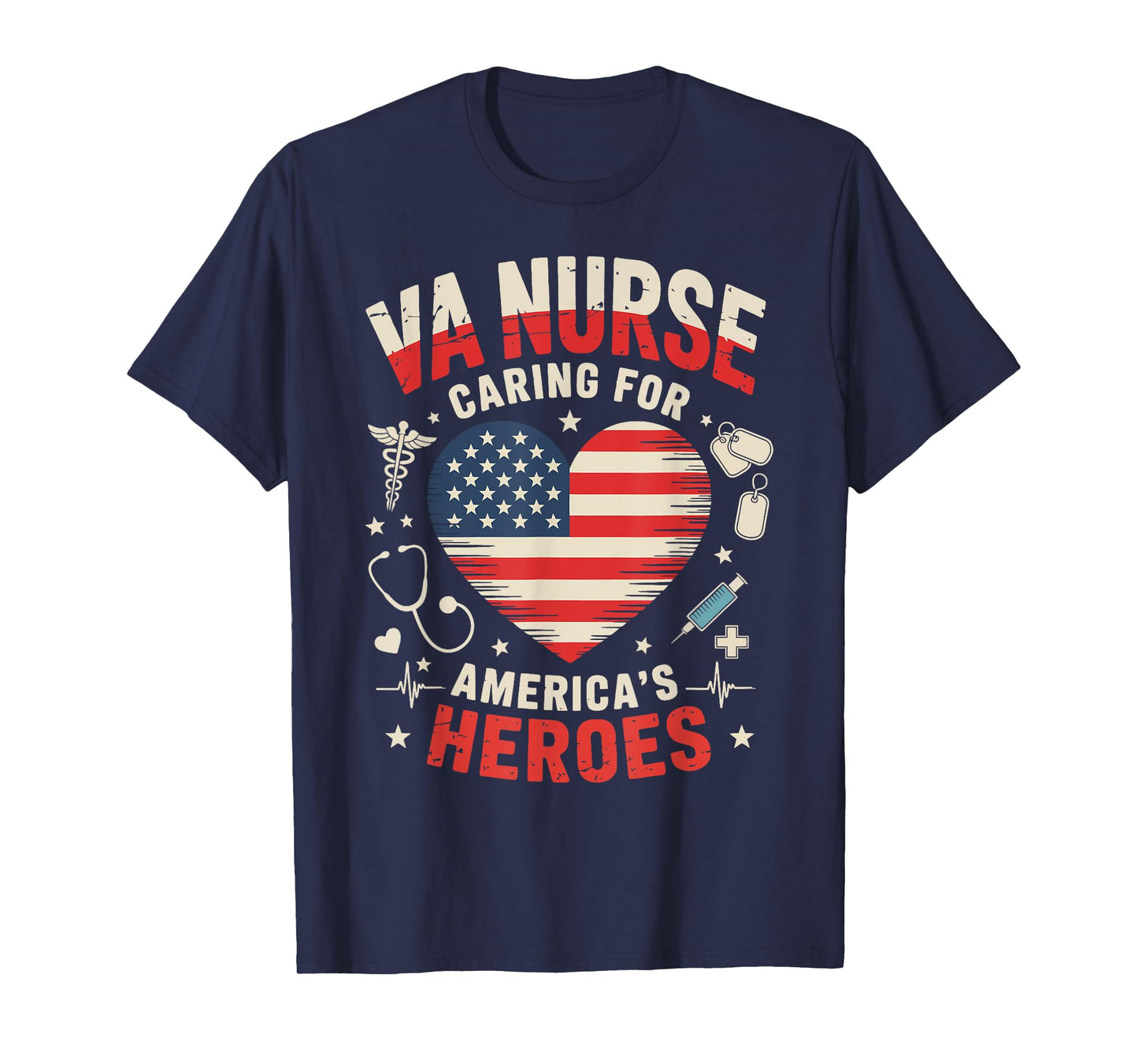 VA Nurse For Women Work Patriotic 4th of July Memorial Day T-Shirt