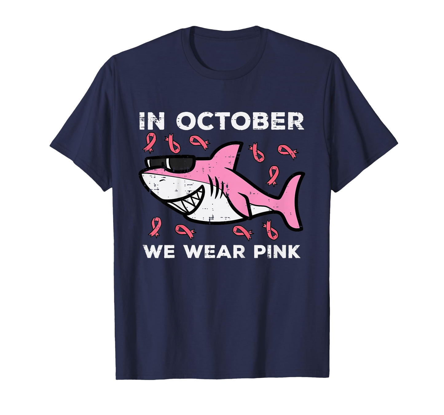 Kids Breast Cancer Shark October We Wear Pink Toddler Boys Kids T-Shirt