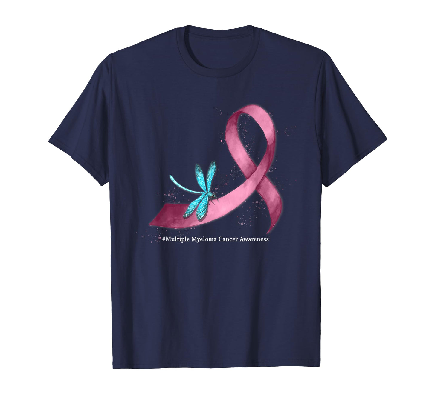 Dragonfly Burgundy Ribbon Multiple Myeloma Cancer Awareness T-Shirt
