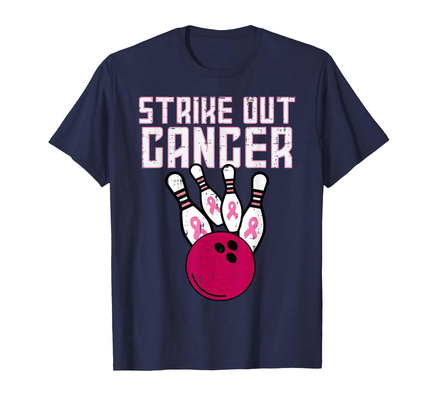 Strike Out Breast Cancer Bowling Awareness Men Women Kids T-Shirt