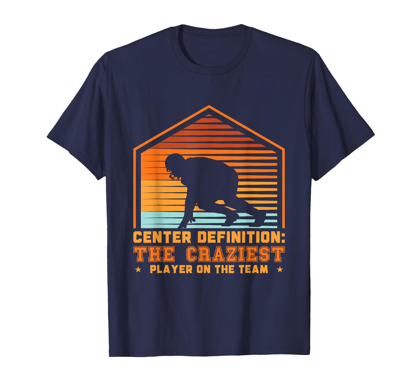 Football Center Definition Funny Lineman Retro Sports T-Shirt