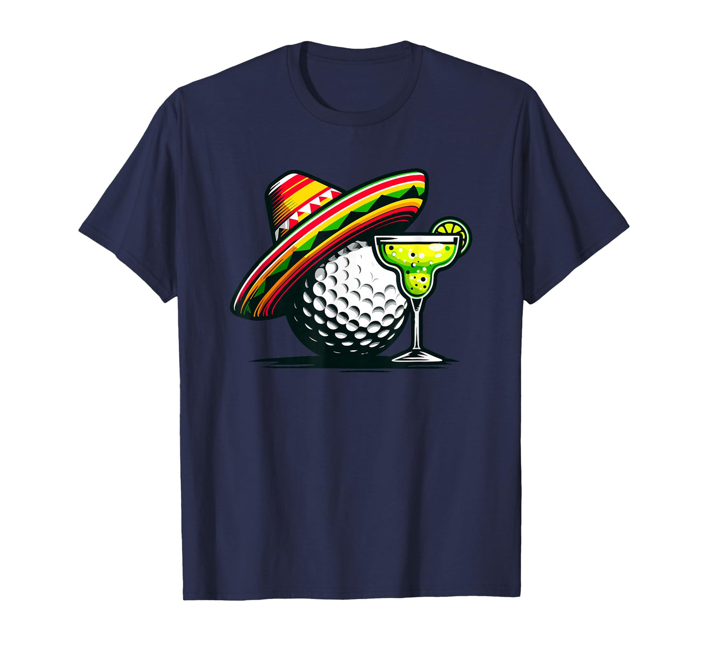 Cinco de Mayo Golf Ball With Sombrero and Margarita Golfer T-Shirt