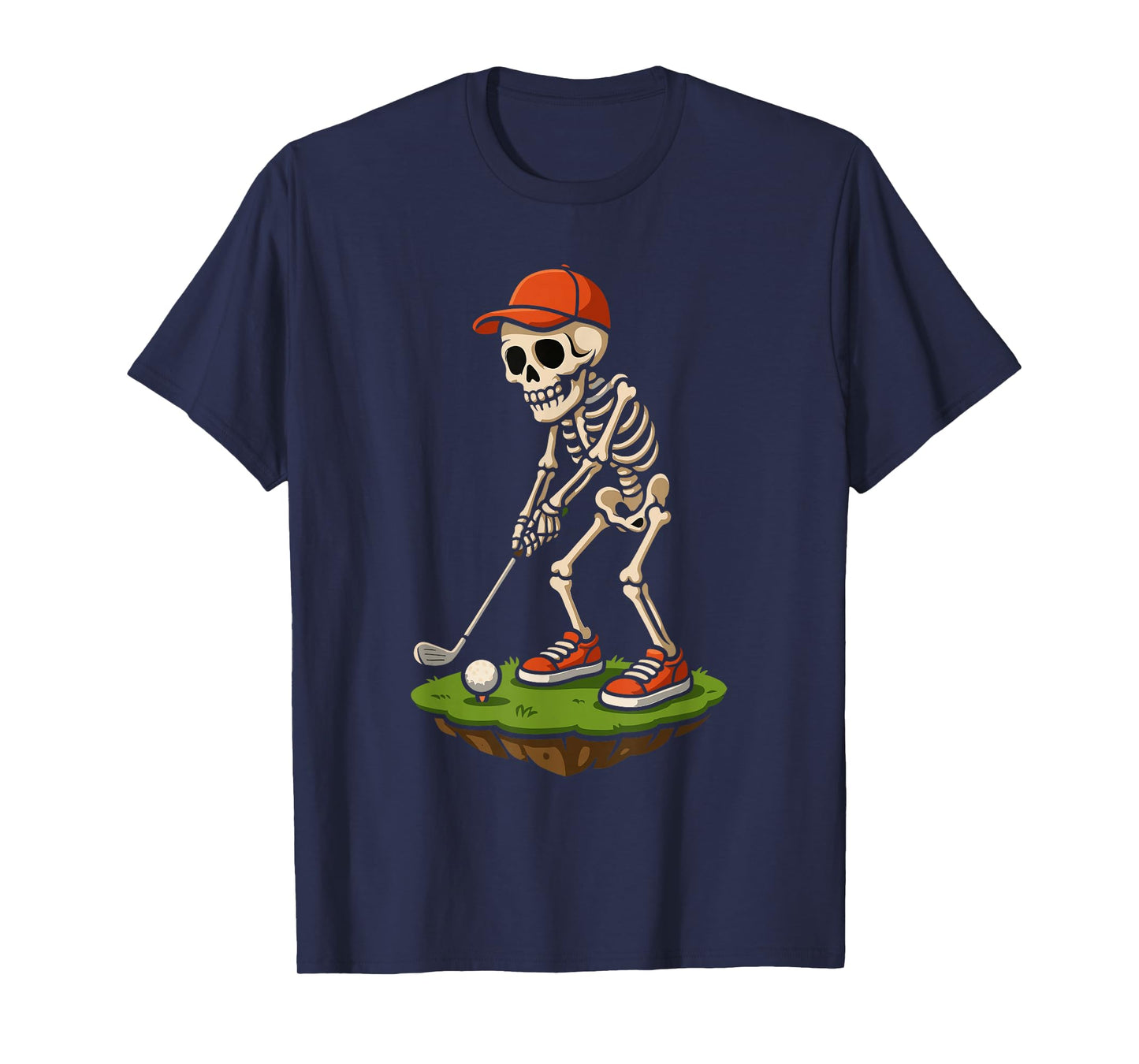 Skeleton Golf Halloween Golfer Player Golfing Sport Men Boys T-Shirt