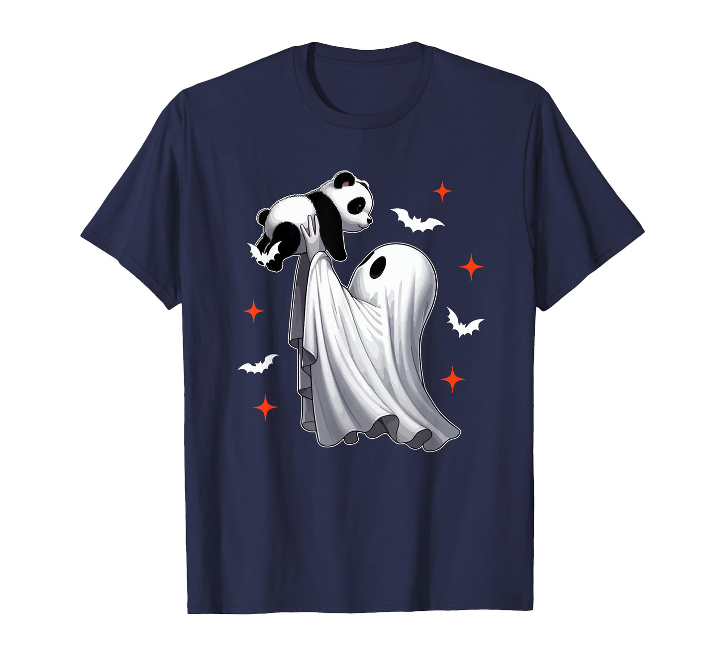 Boo Ghost Hunging Panda Halloween Animal Lover Kids Family T-Shirt