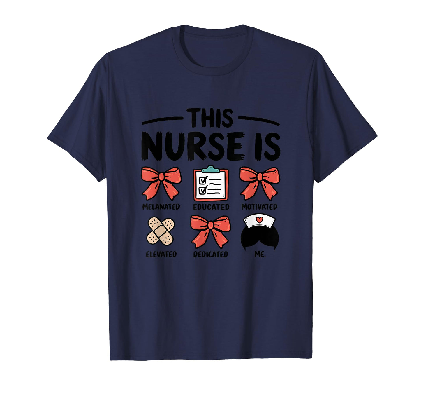 Black Strong Nurse Afro Girl Melanin African American Wowen T-Shirt