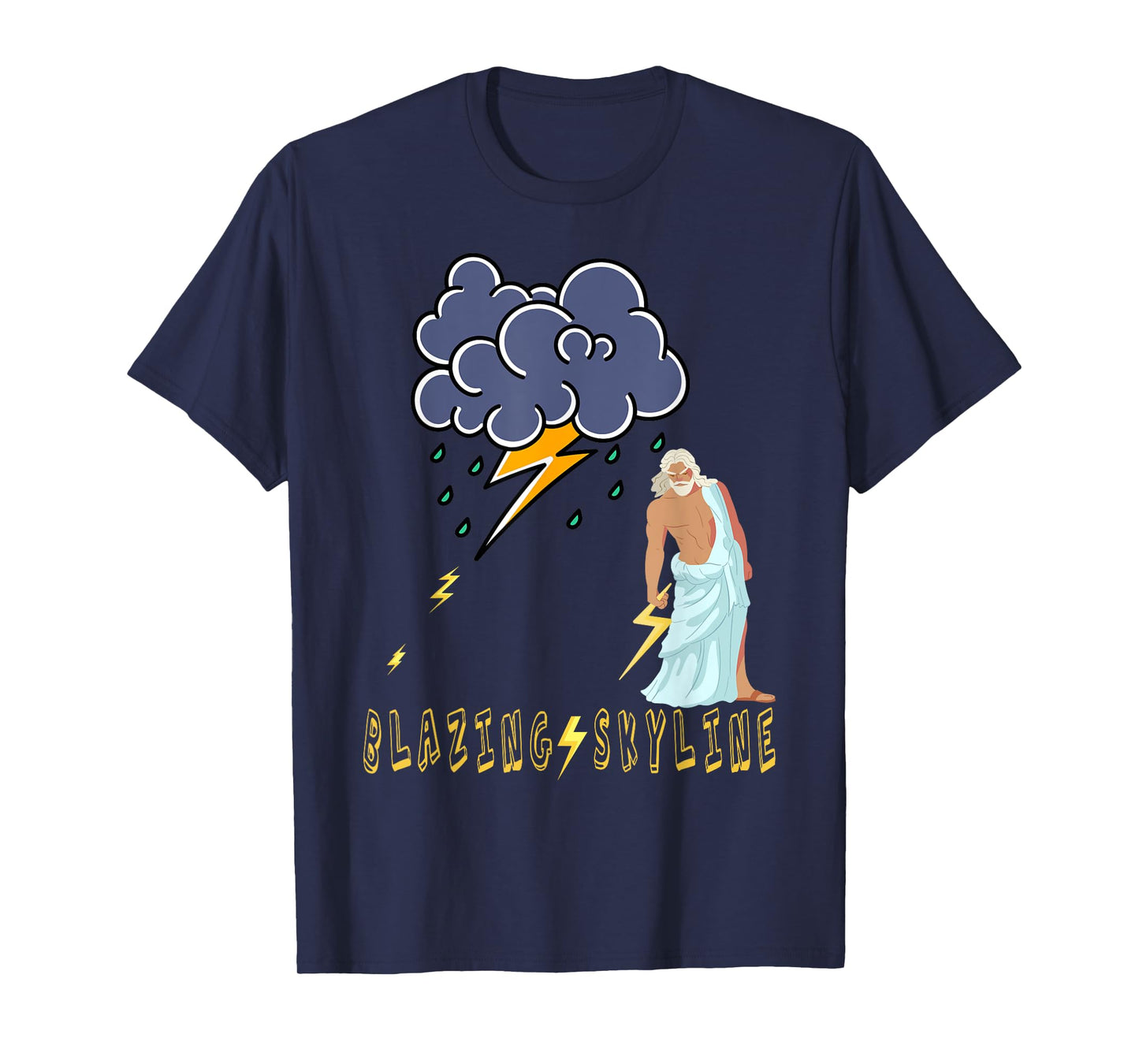 Zeus Greek God Thunder Lightning Bolt Storm Retro Mythology T-Shirt
