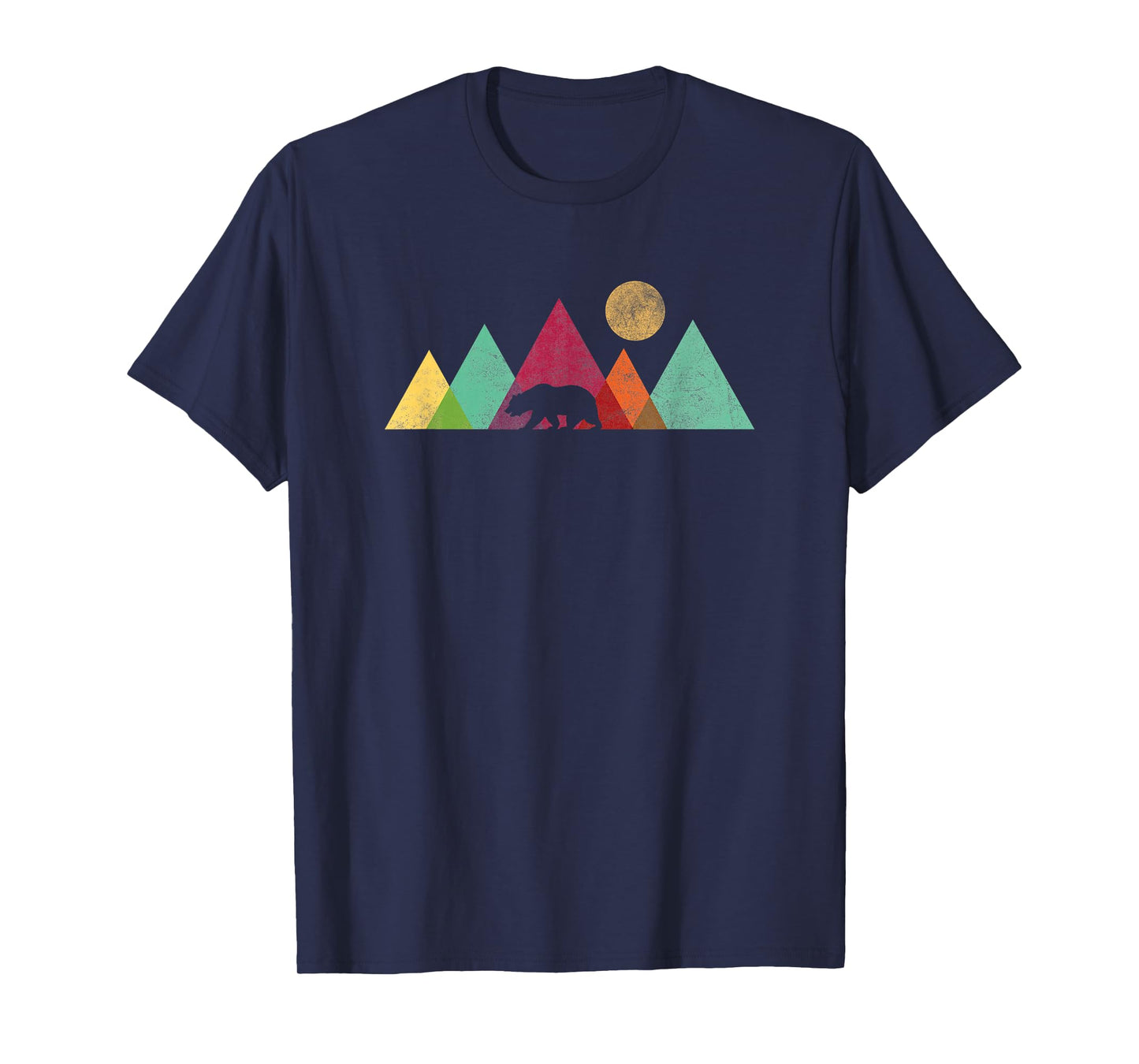 Retro Mountain Bear Wildlife Nature Vintage Forest Hiking T-Shirt