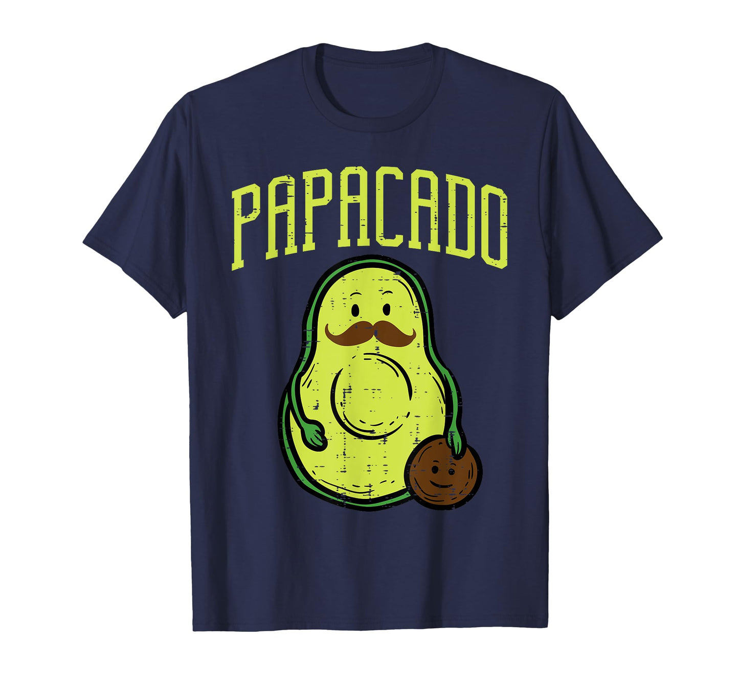 Fathers Day Papacado Papa Avocado Funny Vegan Guacamole Dad T-Shirt