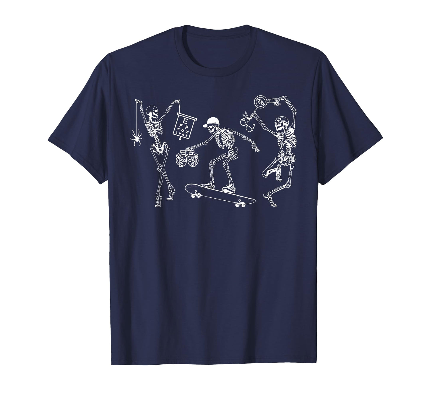 Skeleton Dancing Sight Squad Halloween Optometrist Eye Dr T-Shirt