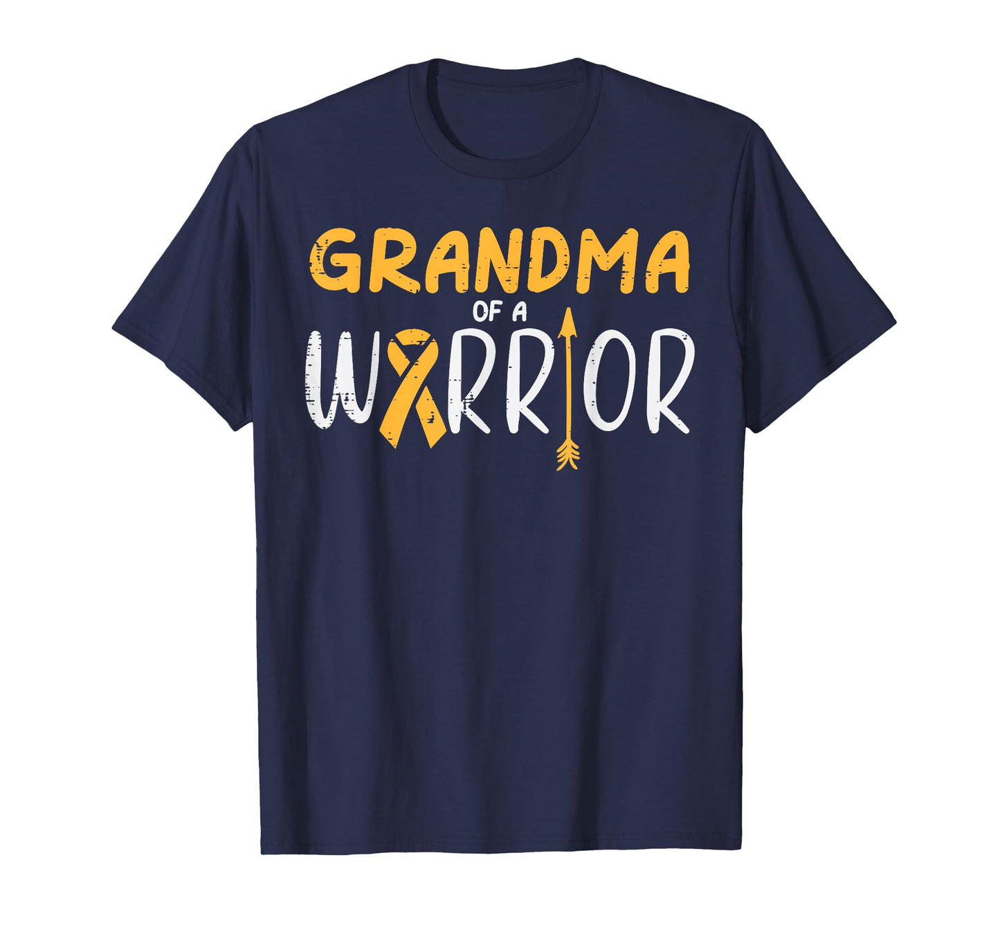 Grandma Of Warrior Childhood Cancer Ribbon Awareness Family T-Shirt