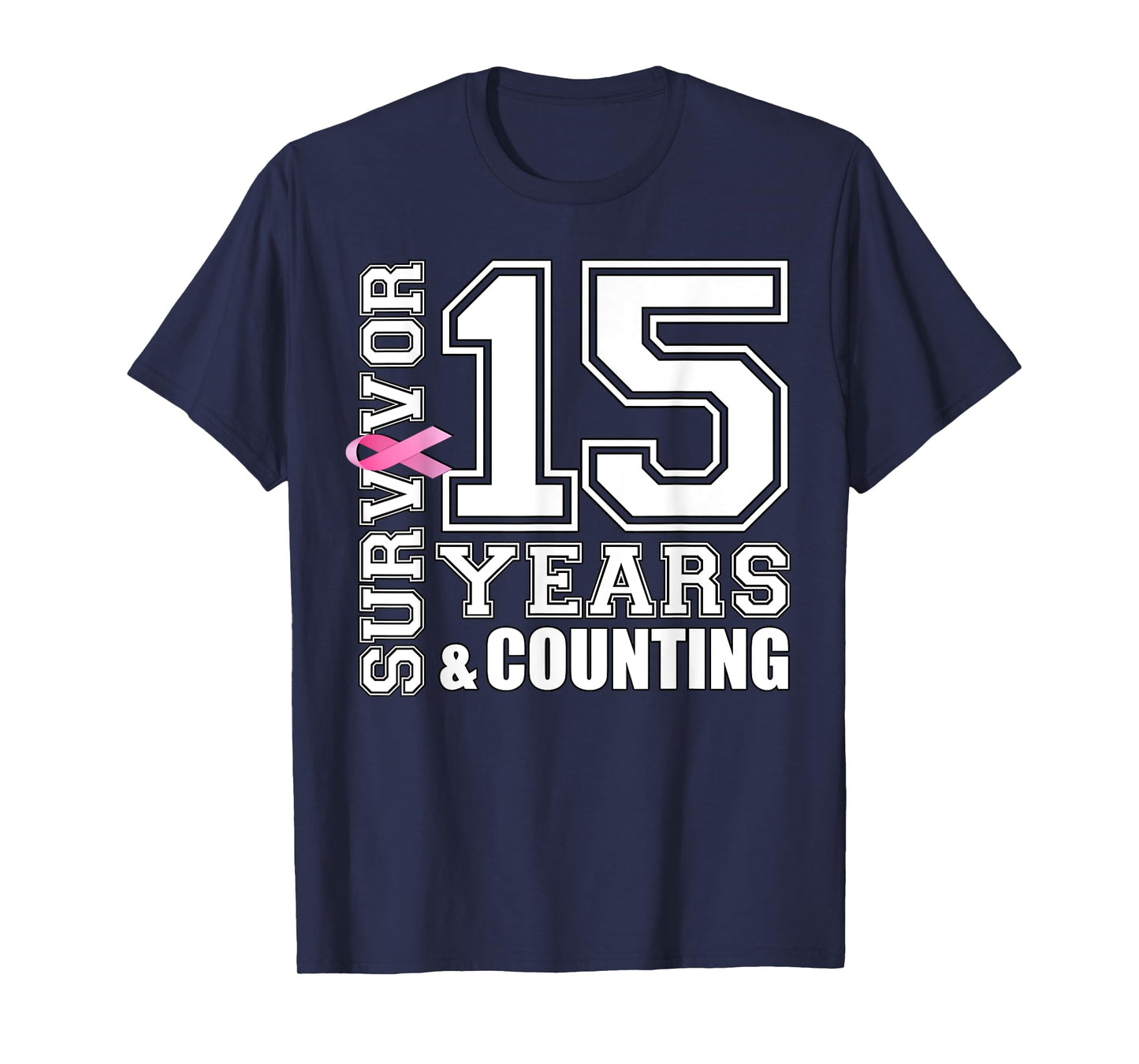 15 Years Breast Cancer Survivor Pink Ribbon Gifts For Women T-Shirt