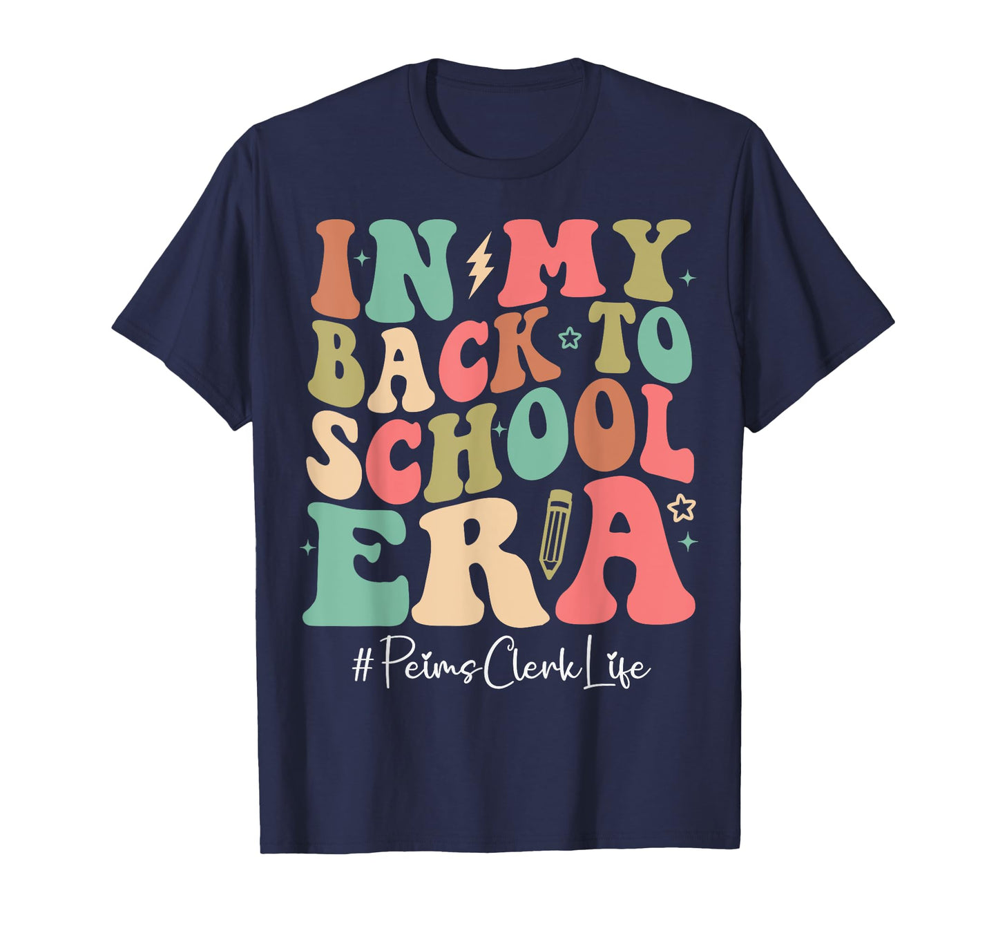 Peims Clerk in My Back to School Era Women Groovy T-Shirt
