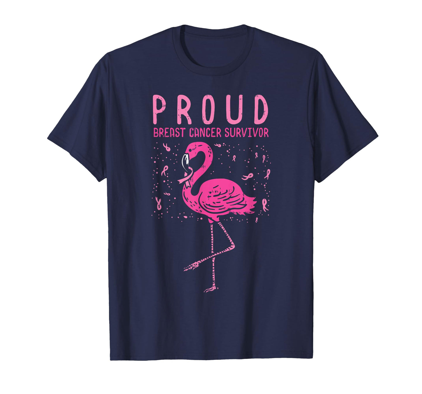 Proud Survivor Flamingo Pink Breast Cancer Awareness Gift T-Shirt
